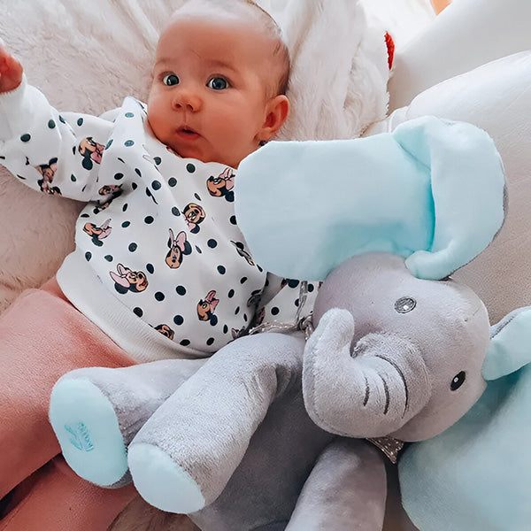 Interaktiv Nalleelefant för Babys – Gömma & Prata | FlappyPals från 6 Månader