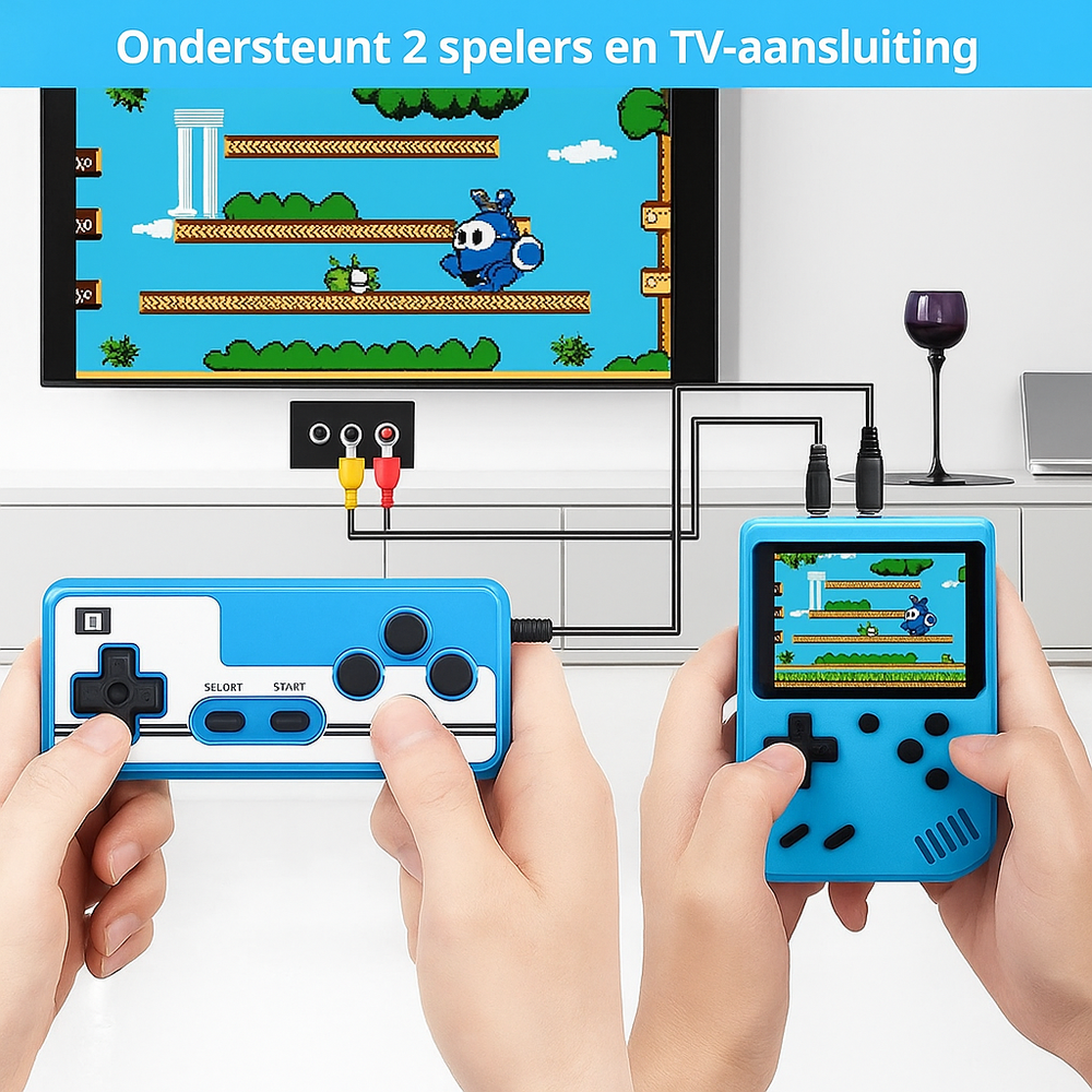 Retro handhållen spelkonsol – 400 spel & TV-anslutning