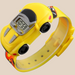 Auto Klocka – Pojkar, Röd/Blå/Gul/Svart, Silikonarmband, 21 cm