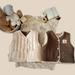 Väst med Ull – Gaborone Unisex, Rosa/Brun/Beige, Bomull, Storlek 0–6 år