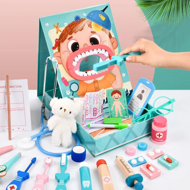 Dr. Dentist Lekset – Pedagogiskt Rollspel för Barn med Tandläkarverktyg