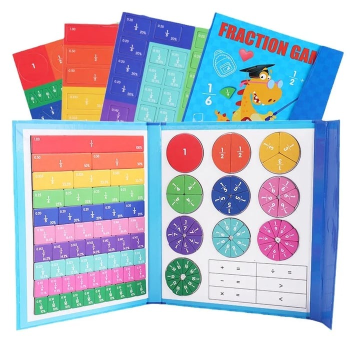 Montessori Magnetiskt Bråkpusselbok för Barn – Lär Dig Matematik Lekfullt och Interaktivt!