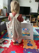 Hängselbyxa med Droppar – Droppeldans Unisex, Beige, Bomull, Storlek 0–5 år