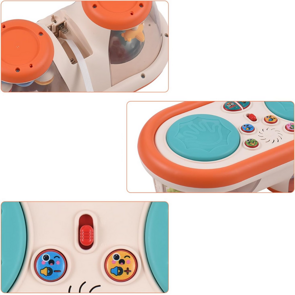 Musikalisk babydrumma med ljus & ljud – Stimulerar motorik & sinnen – Från 6 månader
