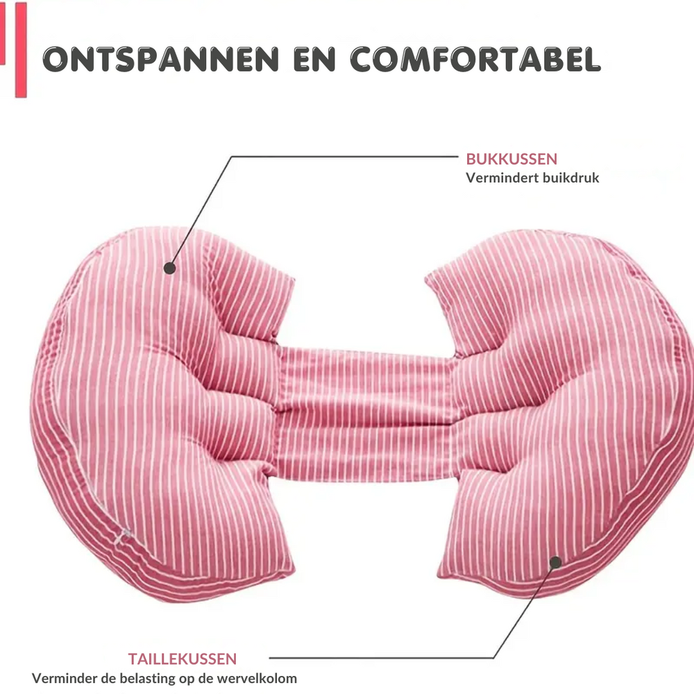 Graviditetskudde med dubbelt mag- och ryggstöd