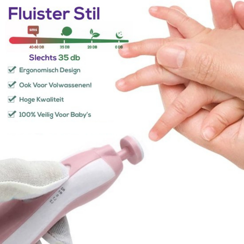 SafeCare Baby Nagelfilset – Elektrisk, Säker och Tyst Filning för Bebisar