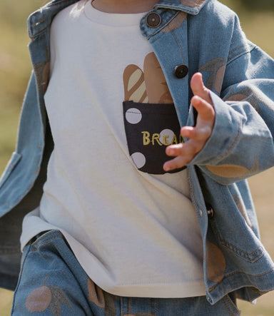 Barn T-shirt med Baguette – Mjuk Bomull & Bekväm | Storlek 0–8 år