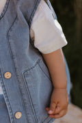 Ärmlöst Baby Denim Set – Sommar Koordinerat Set för Småbarn (0–4 år) | Mjukt & Andningsbart Bomull