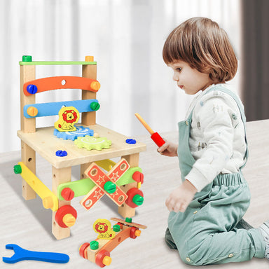Upptäck världen av byggande med MiniMaker Arbetsstol – Montessori utbildningsleksak för små byggare