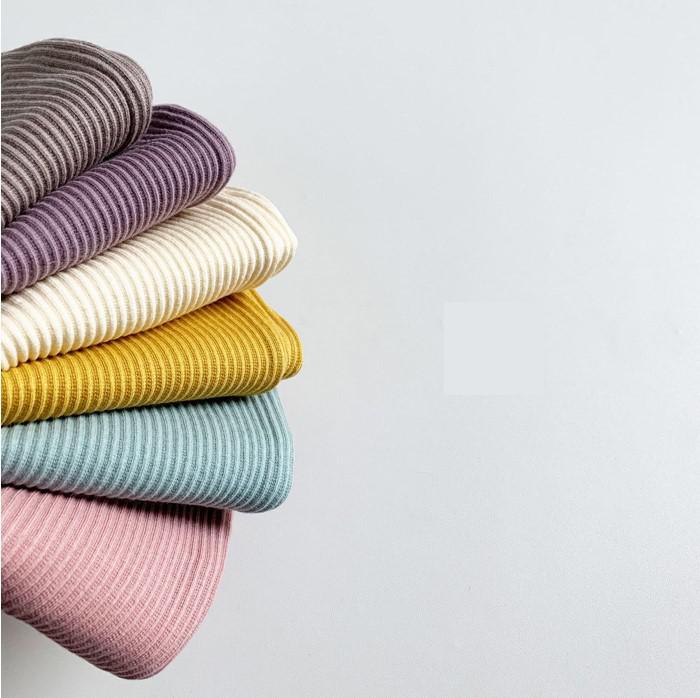 Leggings med Ribb – Flickor, Beige/Brun/Blå/Rosa/Gul, Bomull, Storlek 0–2 år