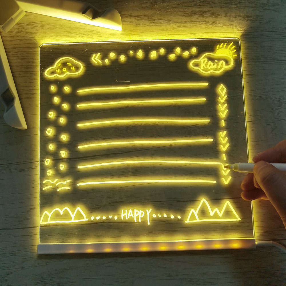 LED Skrivplatta – GlowNote Unisex, Transparent, Akryl, Inkluderar Markeringspenna