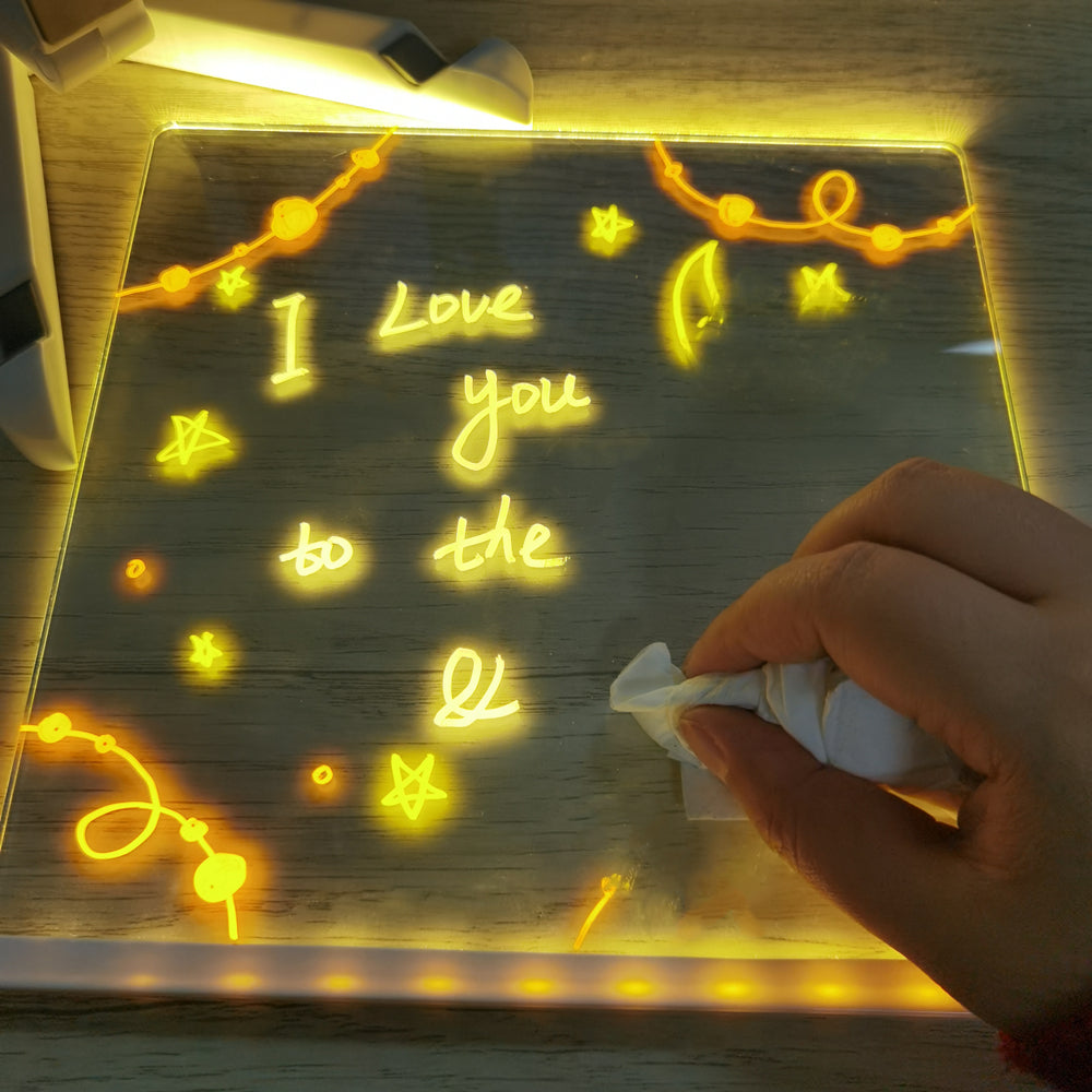 LED Skrivplatta – GlowNote Unisex, Transparent, Akryl, Inkluderar Markeringspenna