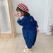 Jumpsuit/Overall för småbarn och barn – I Love My Mummy, Blå/Beige, Bomull, Storlek 1–7 år