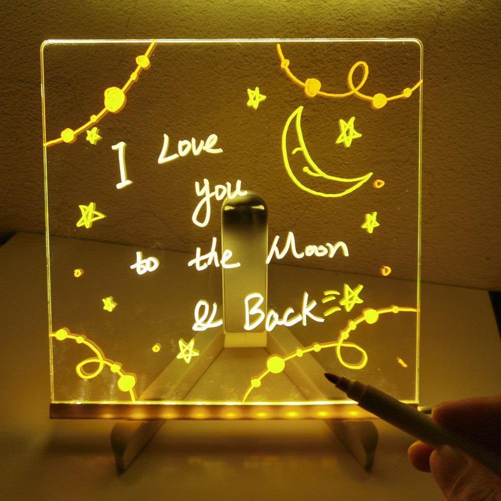 LED Skrivplatta – GlowNote Unisex, Transparent, Akryl, Inkluderar Markeringspenna