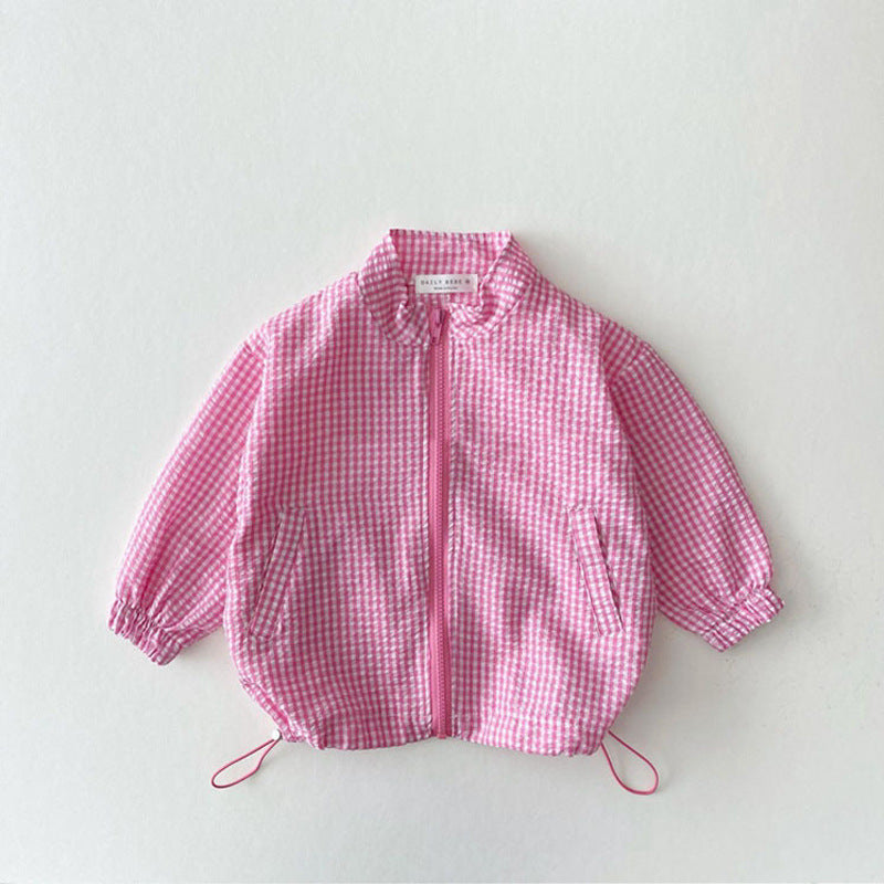 Lättviktsjacka – BreezyZip Flickor, Gul/Rosa/Grön/Lila/Svart, Bomull, Storlek 0–5 år