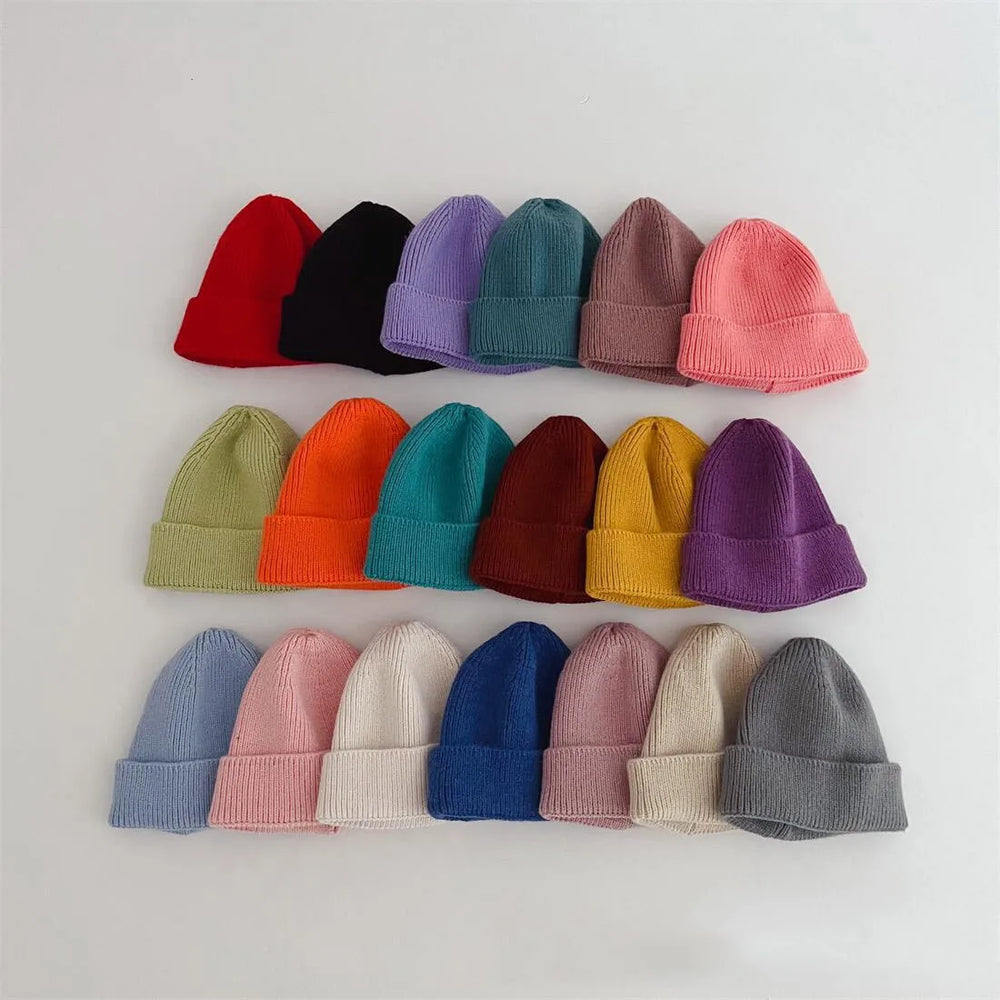 Barnmössa – Blå/Rosa/Lila/Röd/Svart/Grön/Grå/Orange/Beige/Gul, Bomull, Storlek 1–4 år