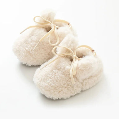Halkfria Bunny-tofflor för Bebisar – MoreForMini Unisex, Kräm, Ull, Storlek 0–2 År