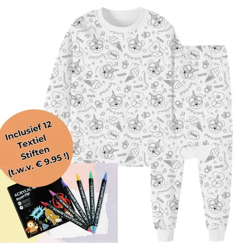 Kreativ Pyjamas Färgsättningsset för Barn – Designa och Personalisera Din Egen Sovoutfit!