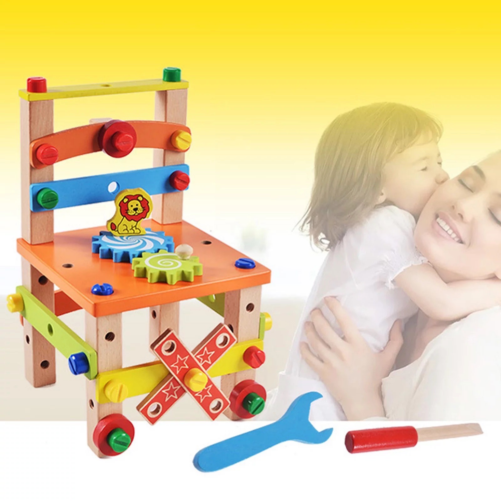 Upptäck världen av byggande med MiniMaker Arbetsstol – Montessori utbildningsleksak för små byggare