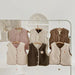 Väst med Ull – Gaborone Unisex, Rosa/Brun/Beige, Bomull, Storlek 0–6 år