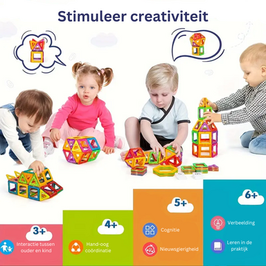 Magnetiska Byggklossar Set 74-delar – Stimulerar Kreativitet & Motorik för Barn
