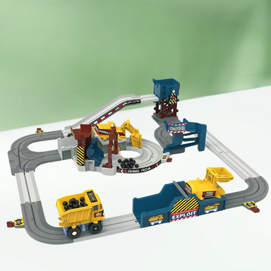 TinkerTracks Bygg- & Racerbana Set – Pedagogiskt Leksak för Barn 3–5 År | Främjar Motorik & Kreativitet