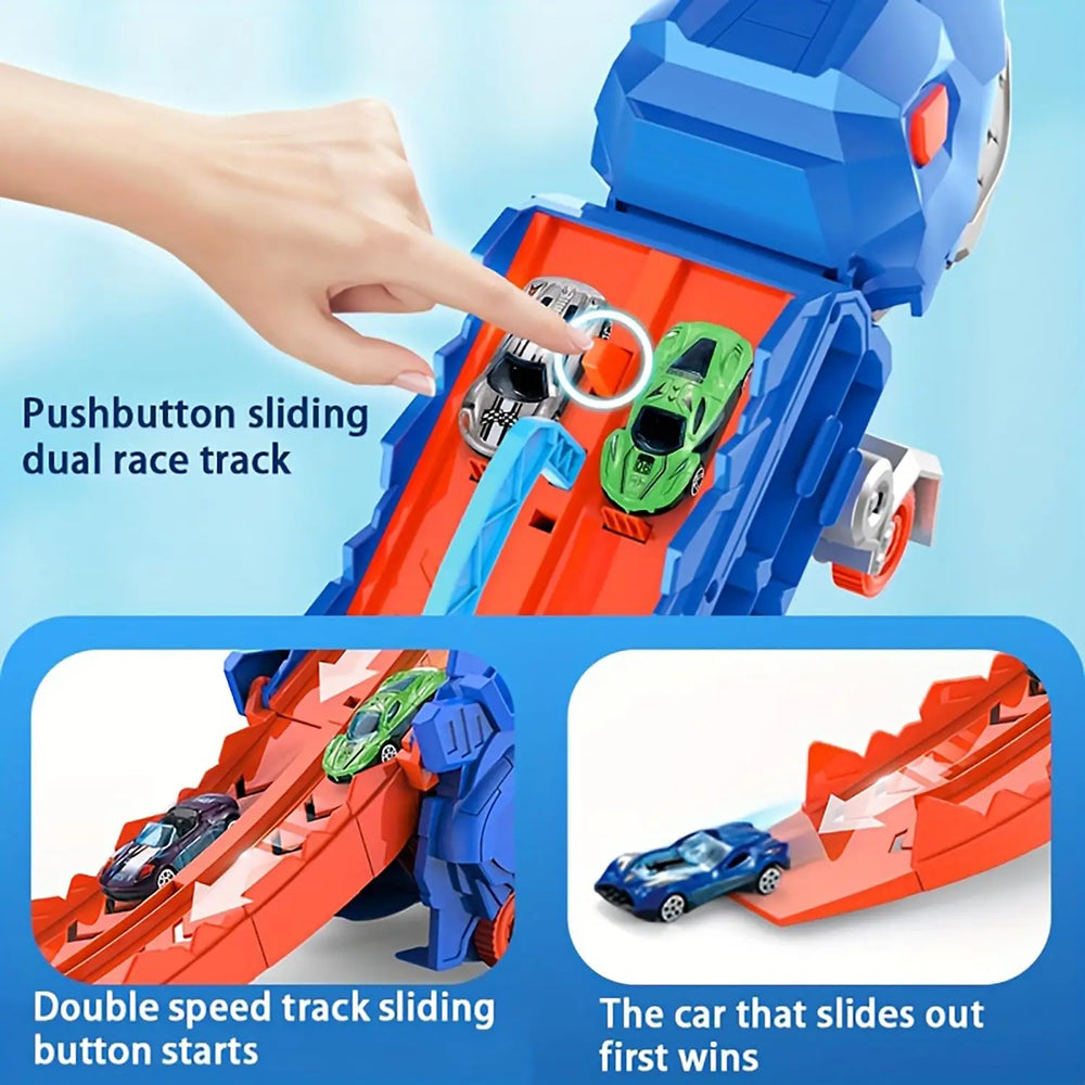 Dino Transportbil – Leksakslastbil för Barn med Dinofigurer, Hållbar Plast, Kreativ Lek