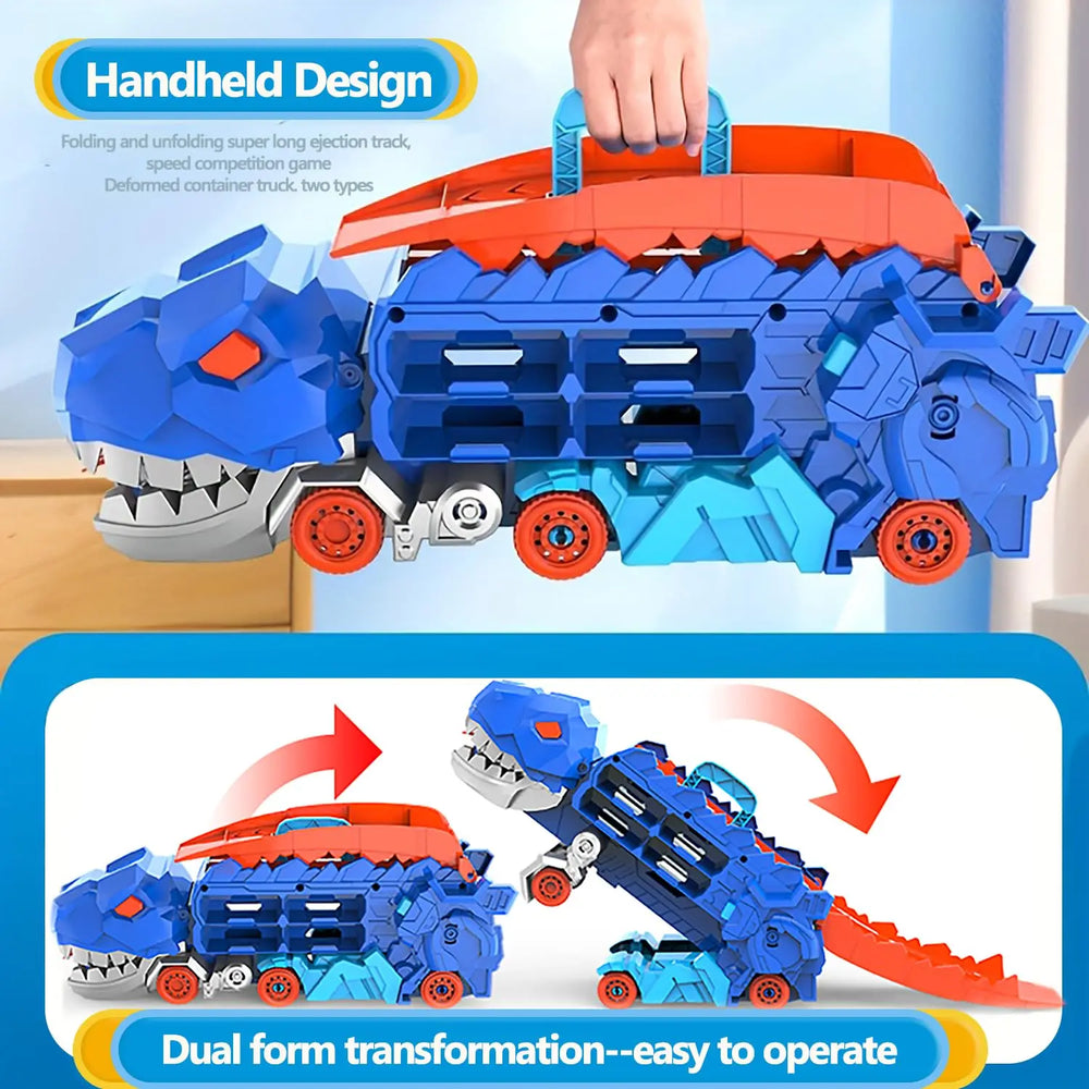 Dino Transportbil – Leksakslastbil för Barn med Dinofigurer, Hållbar Plast, Kreativ Lek