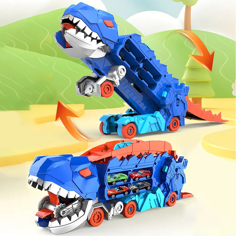 Dino Transportbil – Leksakslastbil för Barn med Dinofigurer, Hållbar Plast, Kreativ Lek