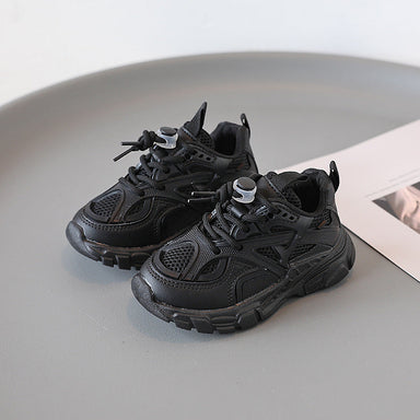 Chunky sneakers för barn med ovandel i mesh – tjock dämpande sula, halkskydd | sportskor