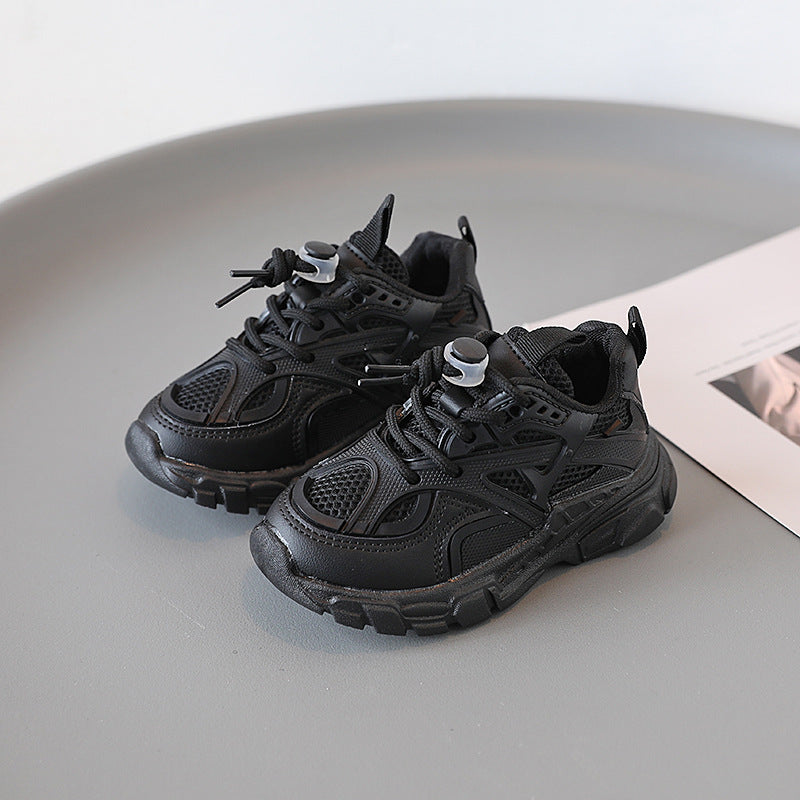 Chunky sneakers för barn med ovandel i mesh – tjock dämpande sula, halkskydd | sportskor