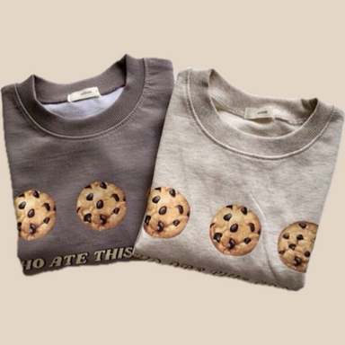 Tröja med kakor – Cookiecrew Pojkar/Flickor, Brun/Grå, Bomull, Storlek 0–5 år