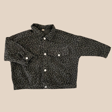 Jeansjacka med leopardmönster – Wild & Free Unisex, Brun/Grå, Bomull, Denim, Storlek 0–2 år