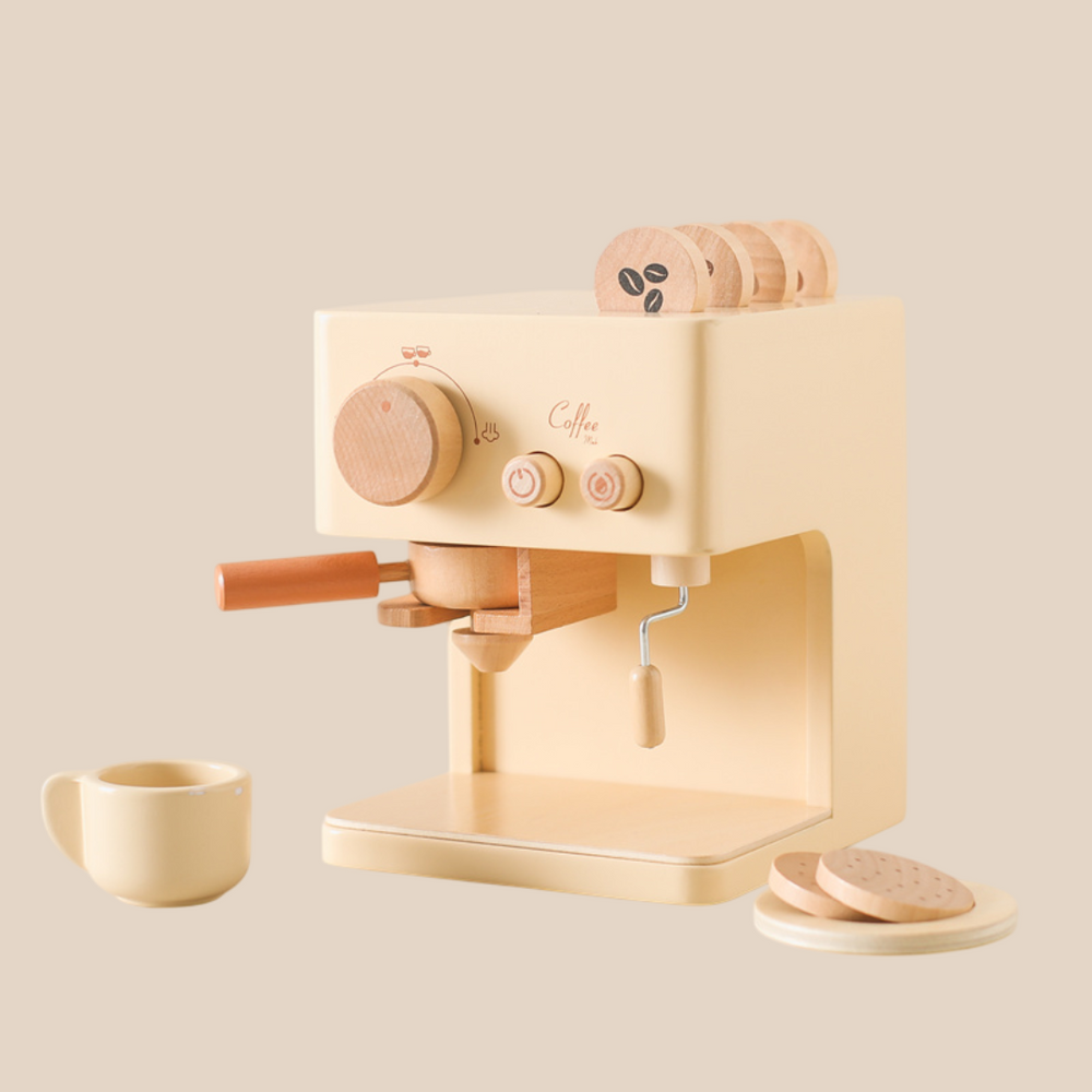 Träkaffemaskin – Little Barista | Pedagogiskt Rollspel Leksak | Hållbar & Interaktiv | Från 1 År