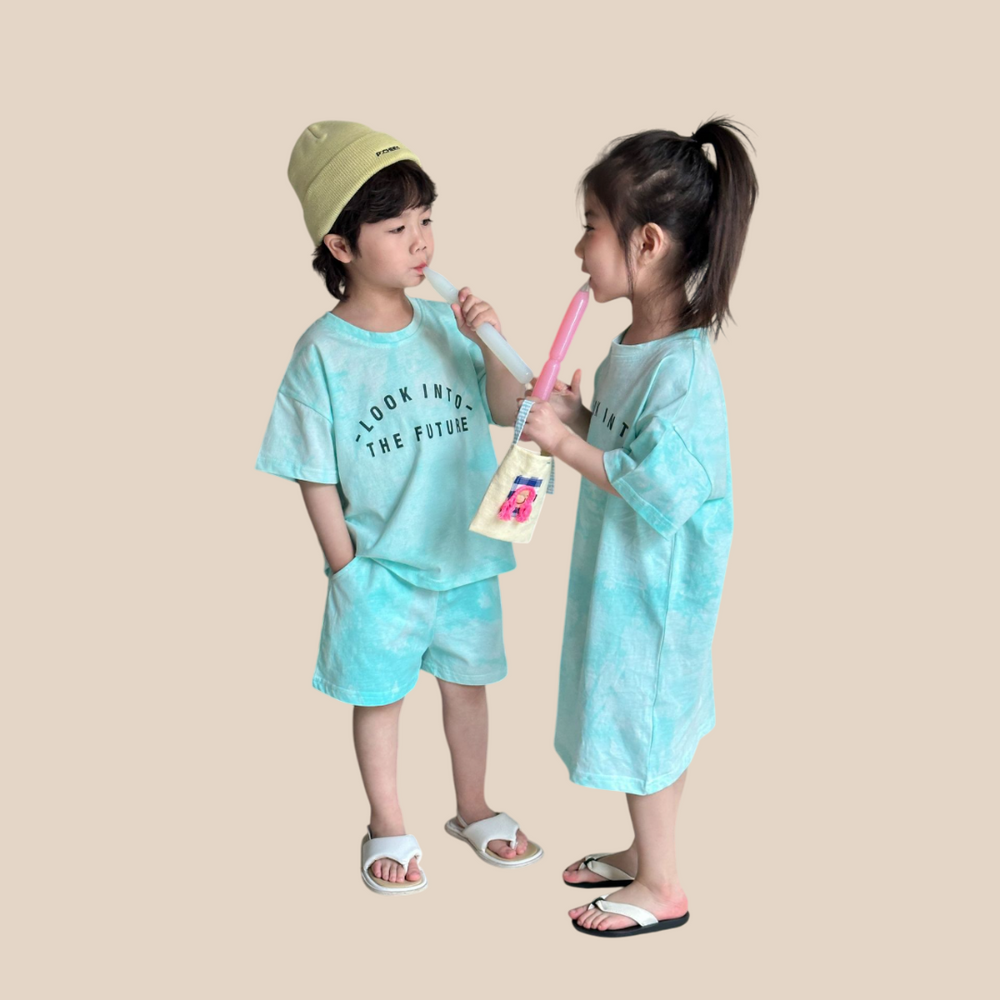 Klädset med Tie-Dye – SkyGlow Unisex, Blå, Bomull, Storlek 0–8 år