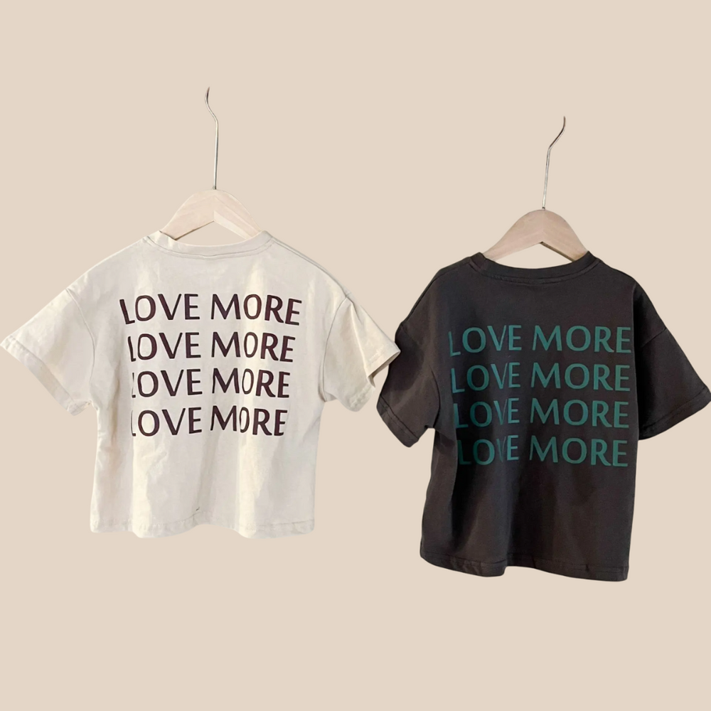 Oversized T-shirt – CozyLove Unisex, Grå/Beige, Bomull, Storlek 0–8 år