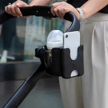Mobil- och Mugghållare för Barnvagn – Addis Universal, Svart/Beige/Rosa/Gul, Plast