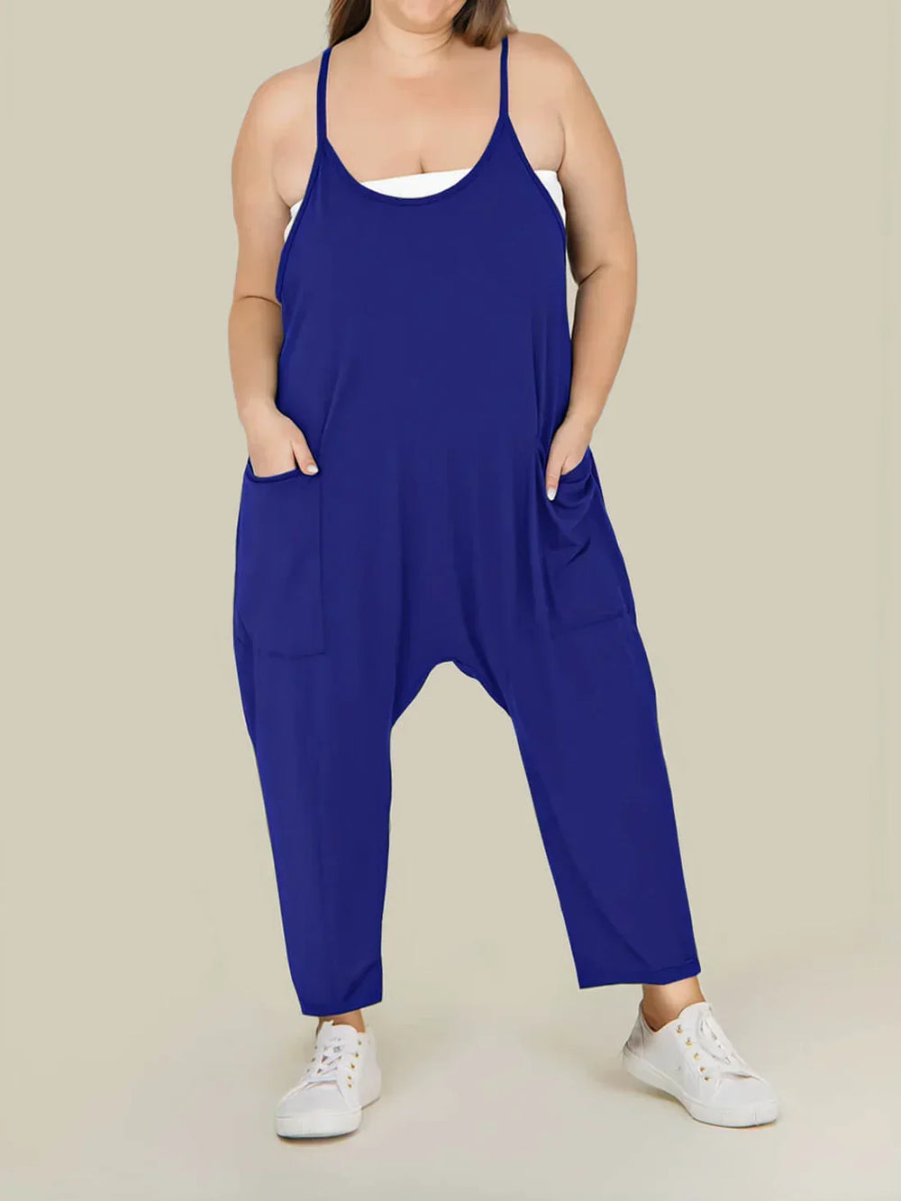 Gravidjumpsuit med stora fickor – ledig passform, stretchig bomullsmix | mammakläder