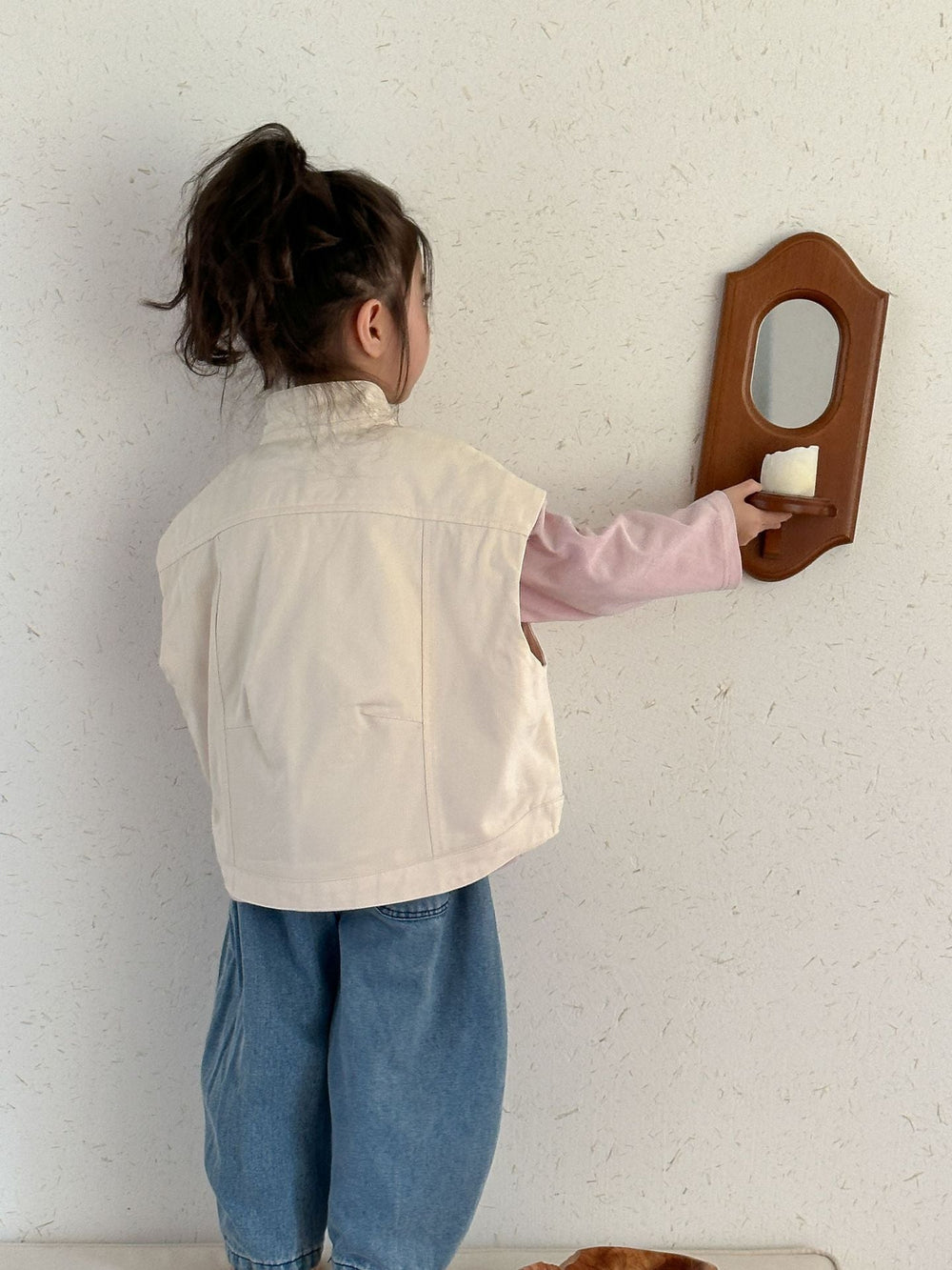 Väst med knäppning – Explorer Unisex, Beige/Brun, Bomull, 0–8 år