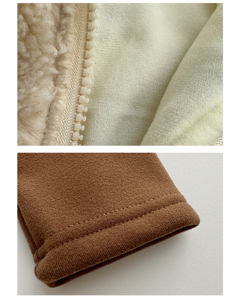 Teddy fleeceväst med öron – Björn Unisex, Beige/Brun, Storlek 0–3 år