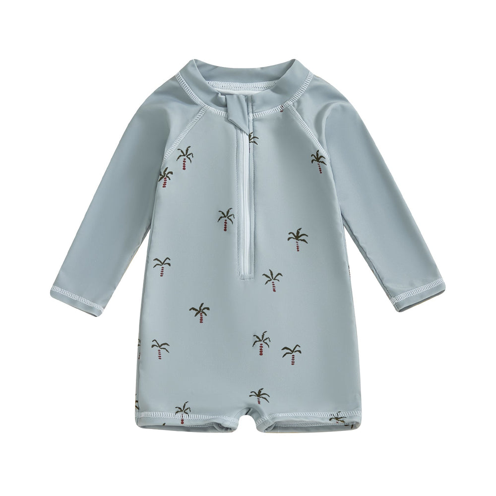 TurtlySafe Baddräkt för Baby & Småbarn | Långärmad | UV-Skydd | Sköldpadda, Palm eller Båt Motiv | 3m–3år