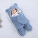 Omlottfilt med björnöron – Baby, Beige/Blå/Rosa/Vit, Fleece, Bomull