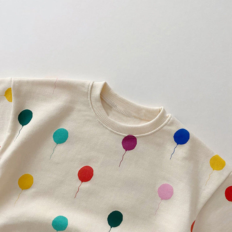Träningsdräkt med ballonger – Balloony födelsedagsoutfit unisex, bomull, storlek 0–5 år
