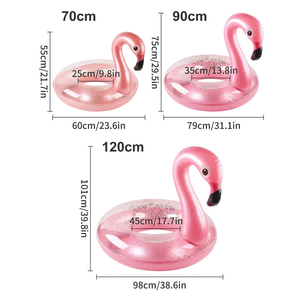 Flamingo Simring Glitter – Uppblåsbar Pool Float | Strand & Pool