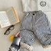 Byxa med Fleecefoder – Little Explorer Unisex, Blå/Grön/Randig, Bomull, Storlek 0–6 år