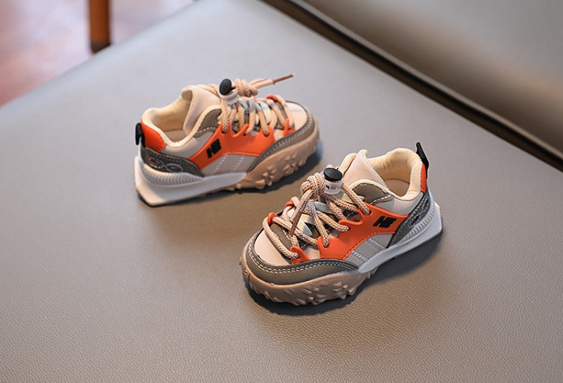 Sneakers - Gali Unisex, Svart/Orange, Polyester, Storlek 21-30