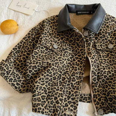 NAROO Leopard Barnjacka – Leopardmönstrad Jacka Unisex Bomull (0–8 år)