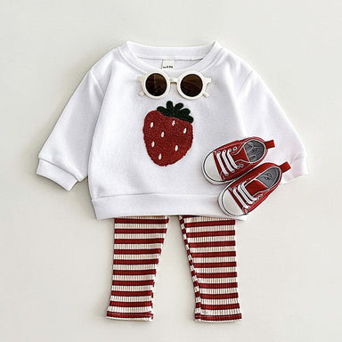Set med leggings och tröja – BerryBabe Flickor, Rosa/Gul/Grön, Bomull, Storlek 0–3 år
