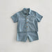 Denim sommarset med T-shirt och shorts – Baby, Småbarn, Förskolebarn, Barn, Blå, Bomull, Storlek 0–6 år