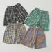 Shorts – PlaidyPlay Unisex, Grön/Svart/Orange/Gul, Bomull, Storlek 0–6 år